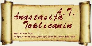 Anastasija Topličanin vizit kartica
